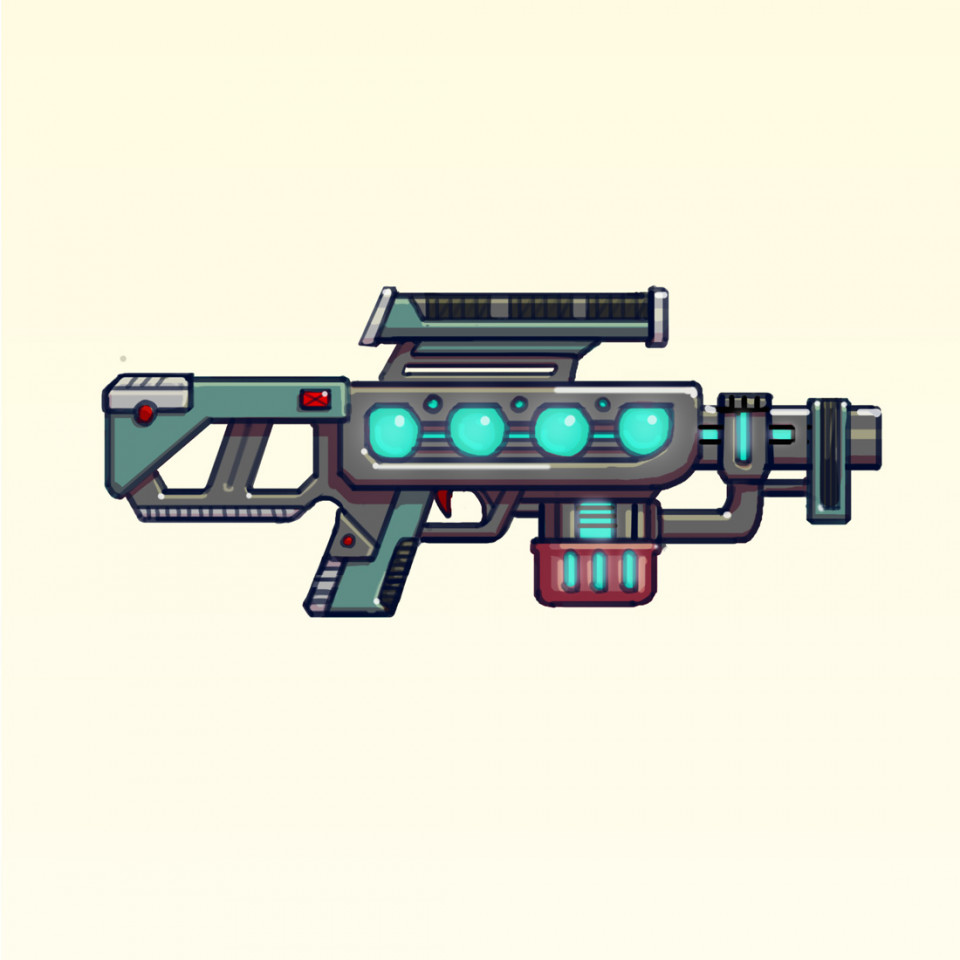 Ranged Weapon <br />This is a fusion of an M4a1 with a Plasma Rifle, the design influence was Geometric shapes and is intended for Modern Combat!