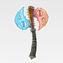 Today’s concept is a Fantasy Weapon! It’s an Evil Double Handed Ying Yang Axe, powered by Ice, and for the Yang to the Ying… Scorched Ice!